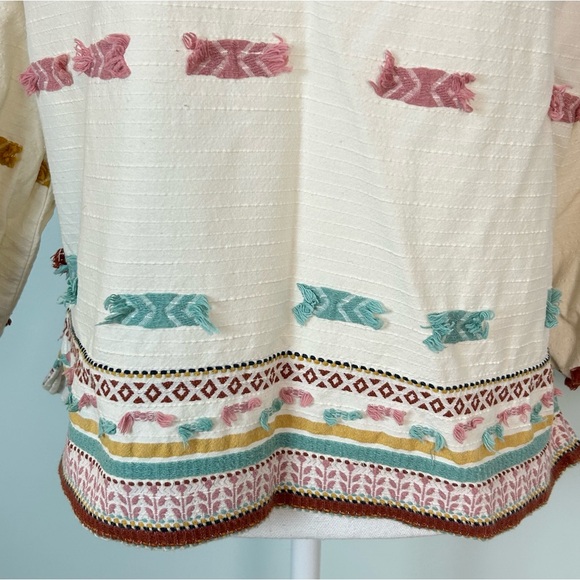 Lou & Grey for Loft Getaway Embroidered Balloon-Sleeve Peasant Top - Picture 9 of 12